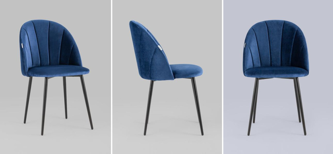 Стул Balsari S Chair Синий Велюр