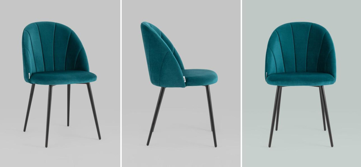 Стул Balsari S Chair Темно-Бирюзовый Велюр