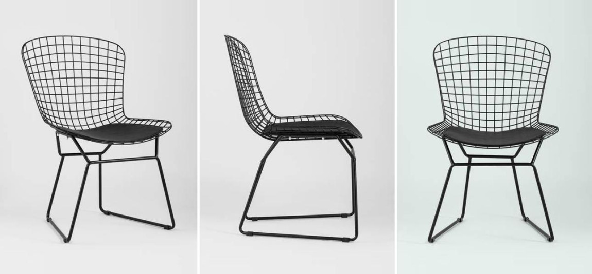 Стул Bertoia Chair Черный Матовый Металл
