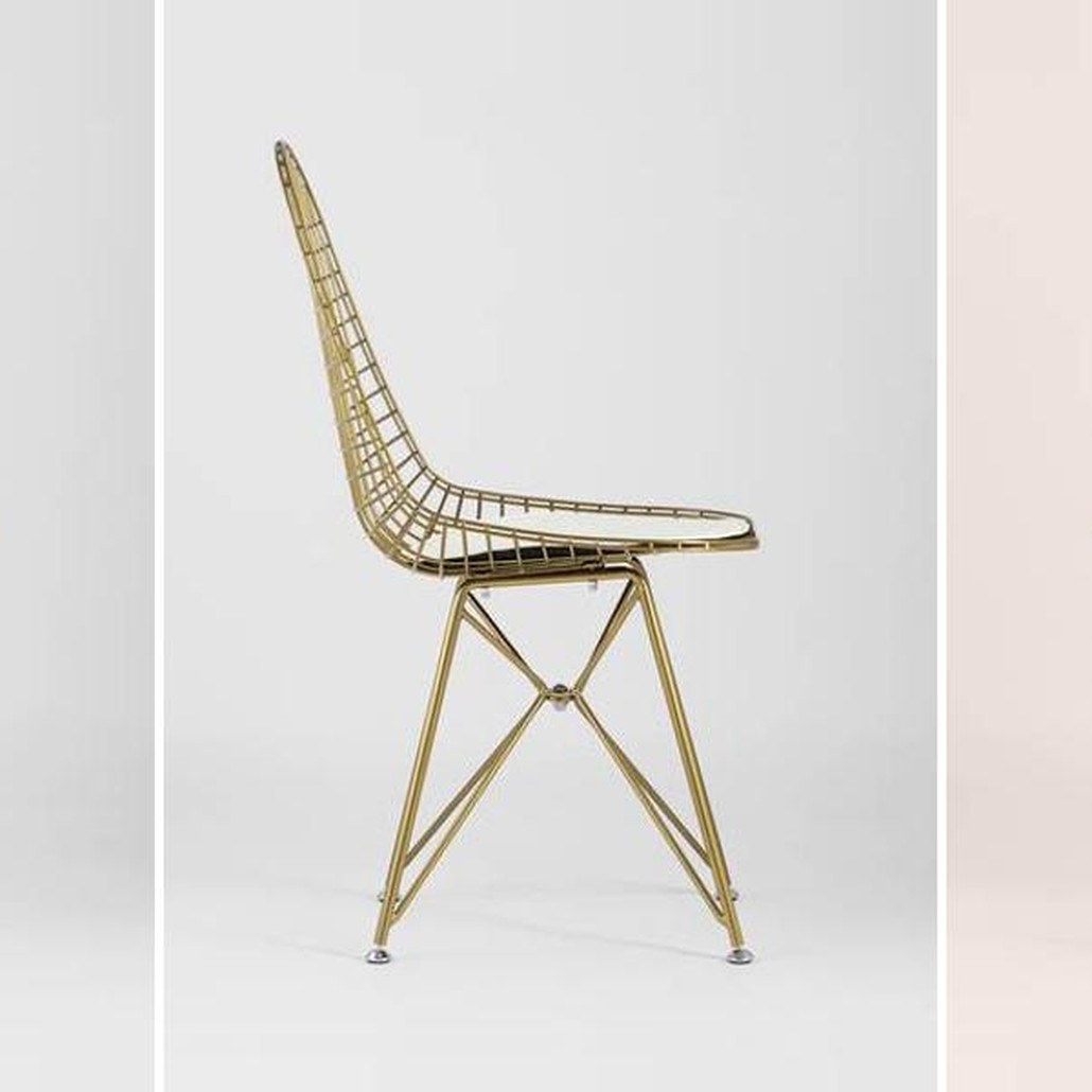 Стул Bertoia S Chair Золотой Металл