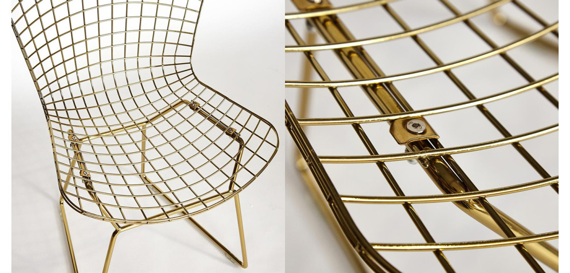 Стул Bertoia Side Chair gold