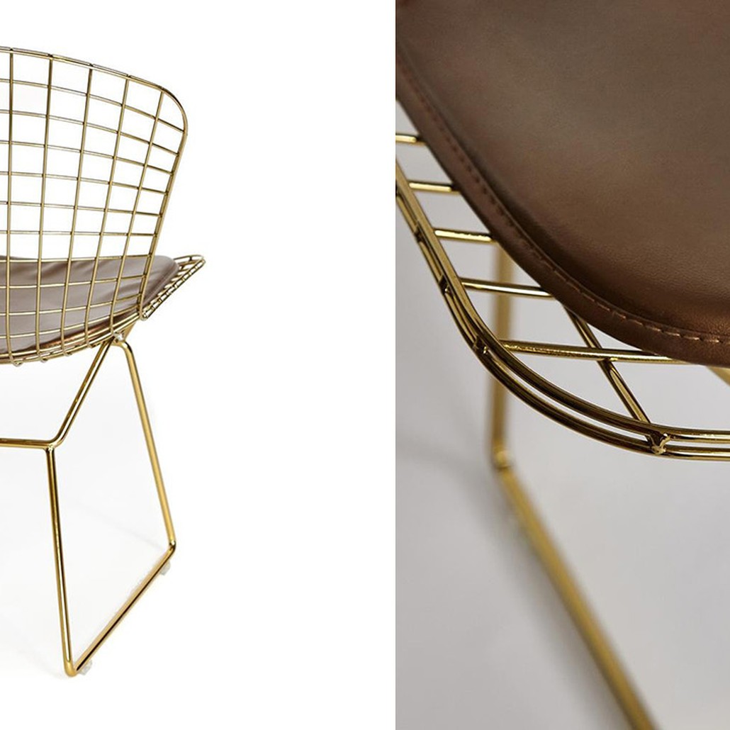 Стул Bertoia Side Chair gold
