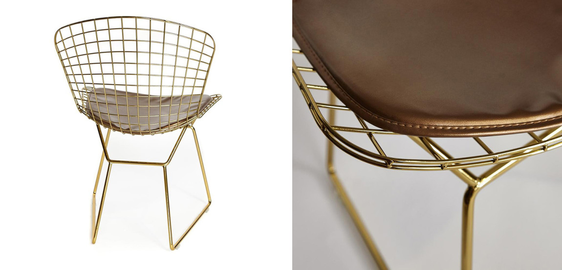 Стул Bertoia Side Chair gold