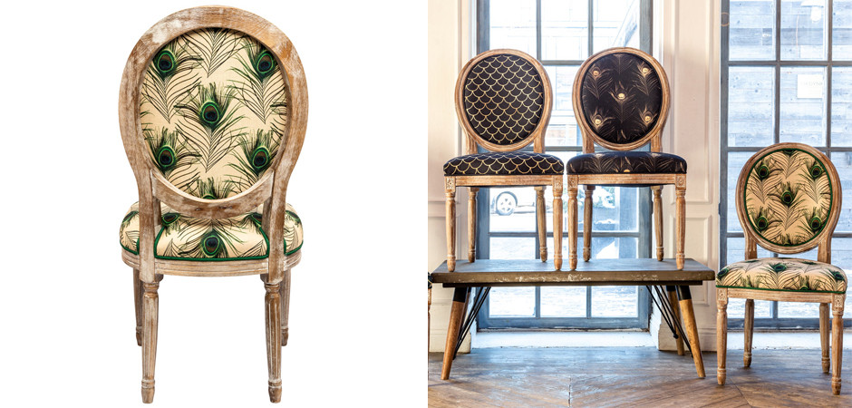 Стул c принтом перо павлина Magic Feathers