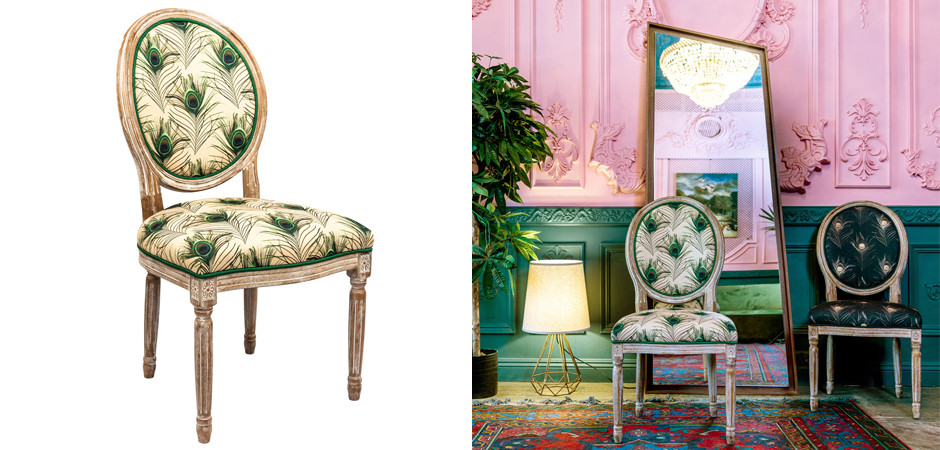 Стул c принтом перо павлина Magic Feathers