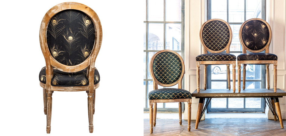 Стул c принтом перо павлина Magic Feathers Night