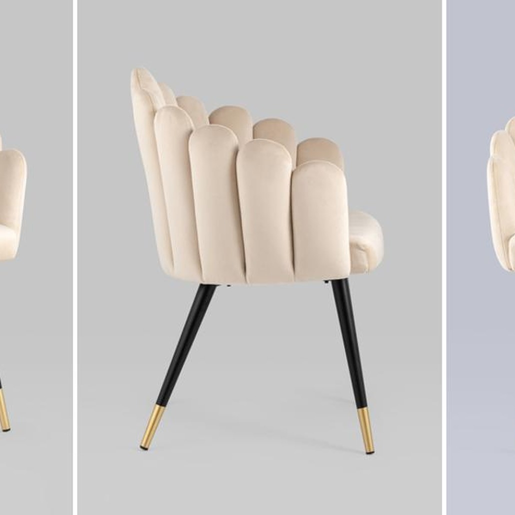 Стул Camellia Chair Бежевый Велюр