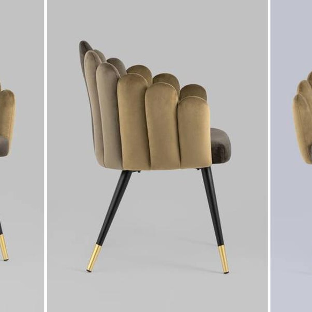Стул Camellia Chair Коричневый Велюр
