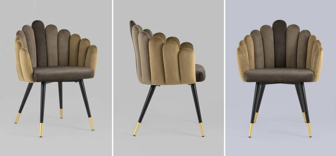 Стул Camellia Chair Коричневый Велюр