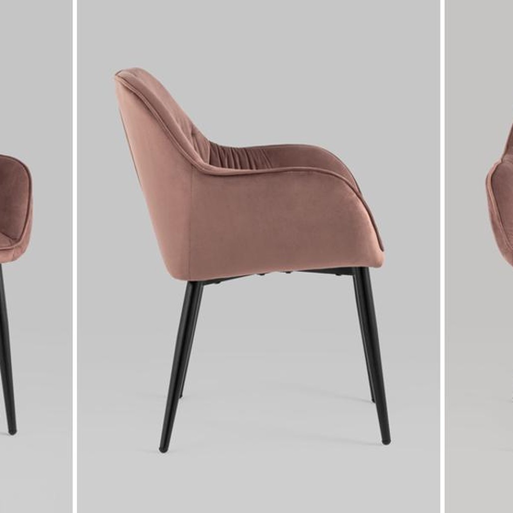 Стул CHANTAL Chair капитоне Пыльно-Розовый Велюр