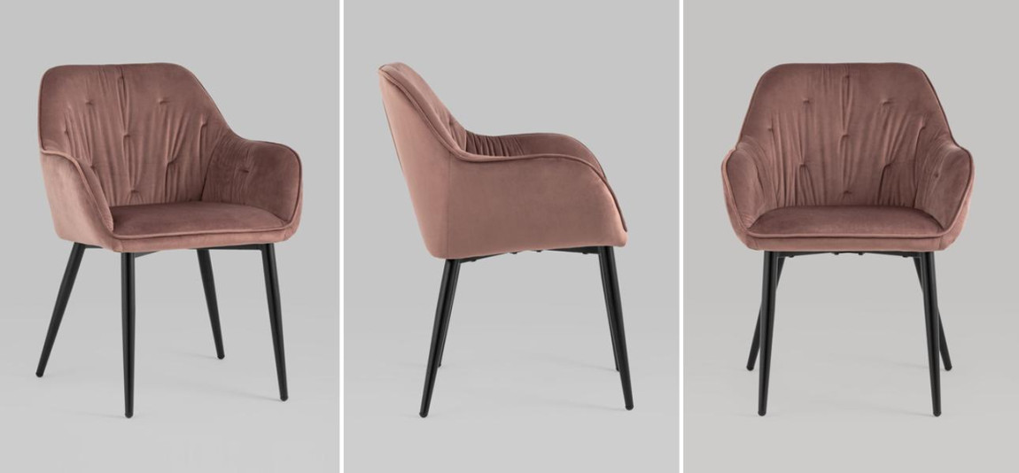 Стул CHANTAL Chair капитоне Пыльно-Розовый Велюр