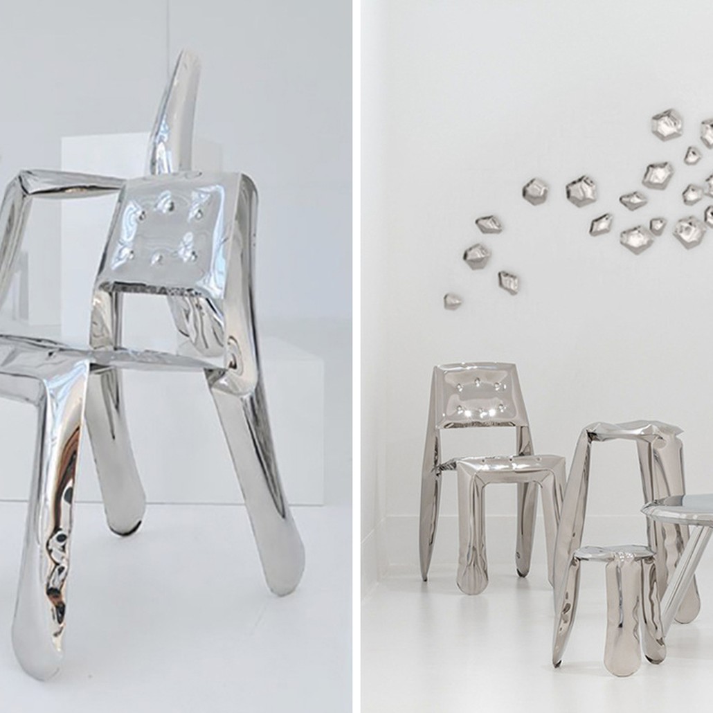 Стул Chippensteel 0.5 Polished Stainless Steel Seating by Zieta Chrome
