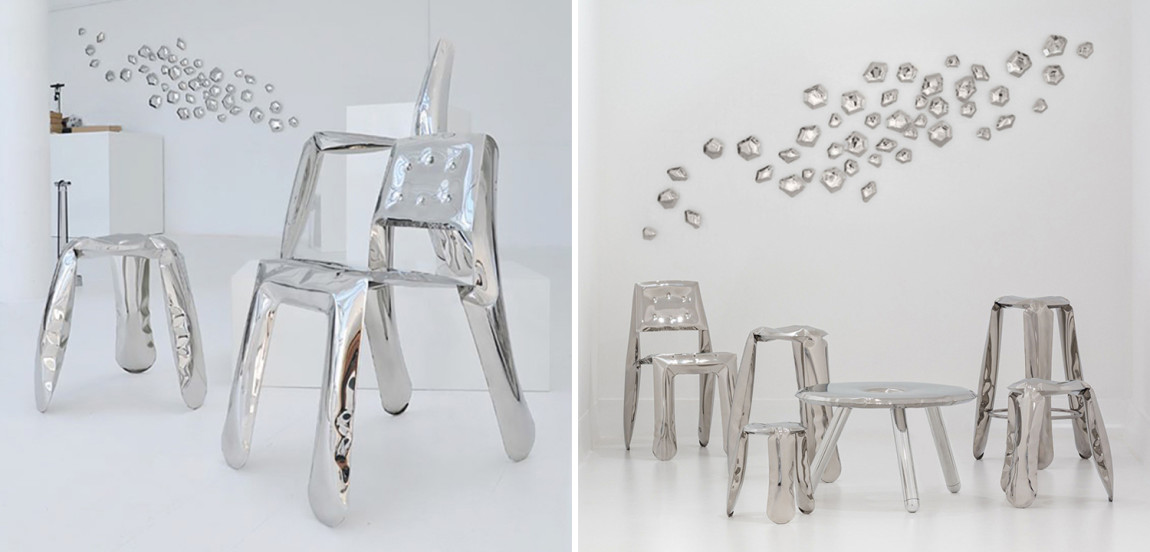 Стул Chippensteel 0.5 Polished Stainless Steel Seating by Zieta Chrome