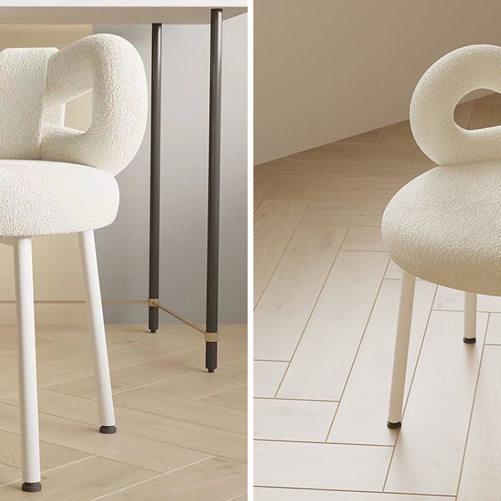 Стул Claire White Boucle Chair