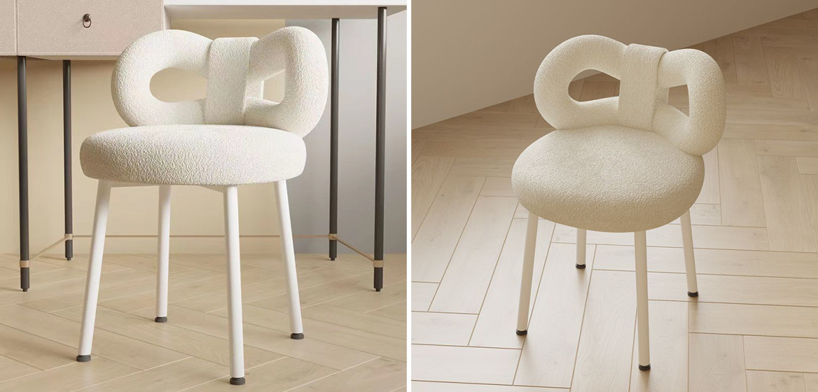 Стул Claire White Boucle Chair