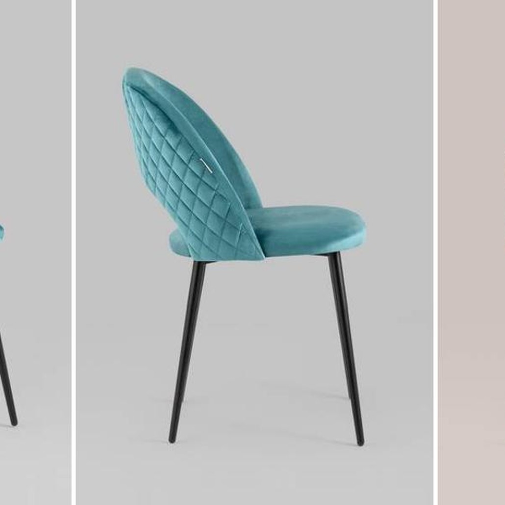 Стул CLIFF Chair Бирюзовый Велюр