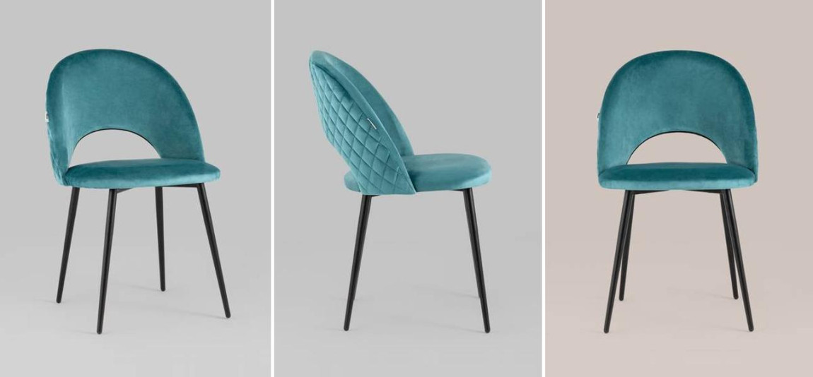 Стул CLIFF Chair Бирюзовый Велюр