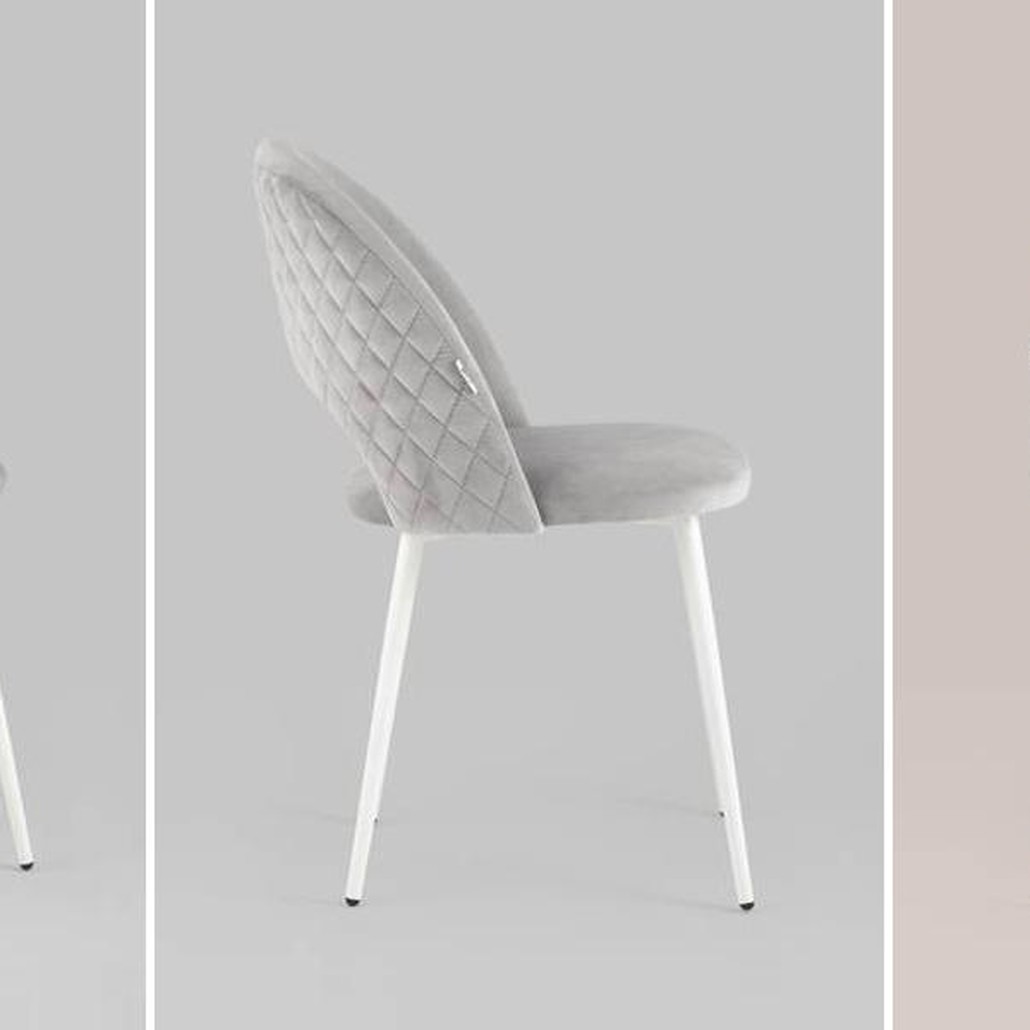 Стул CLIFF Chair Светло-Серый Велюр