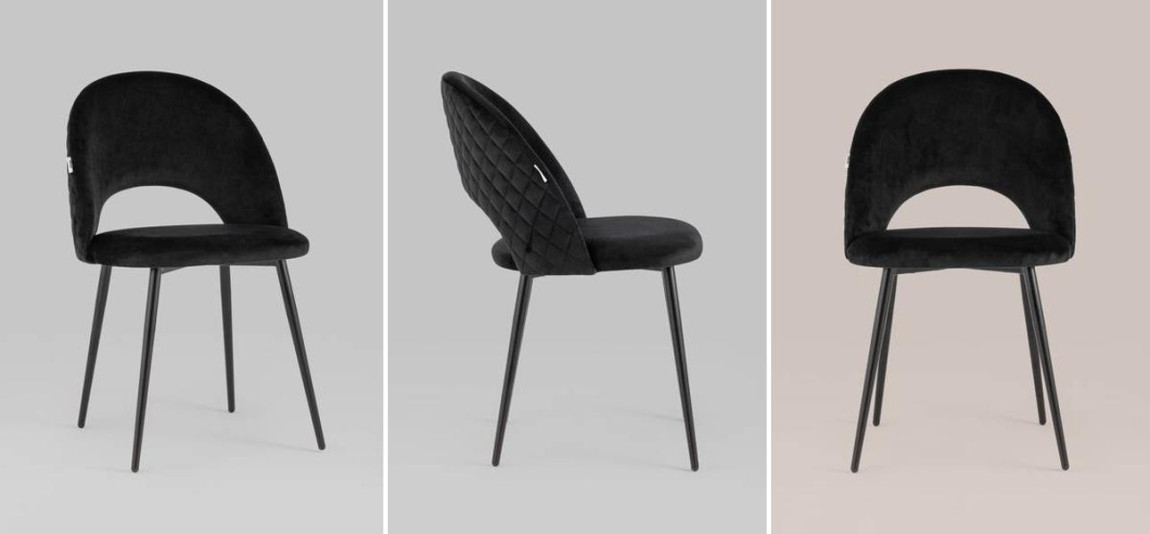 Стул CLIFF Chair Черный Велюр