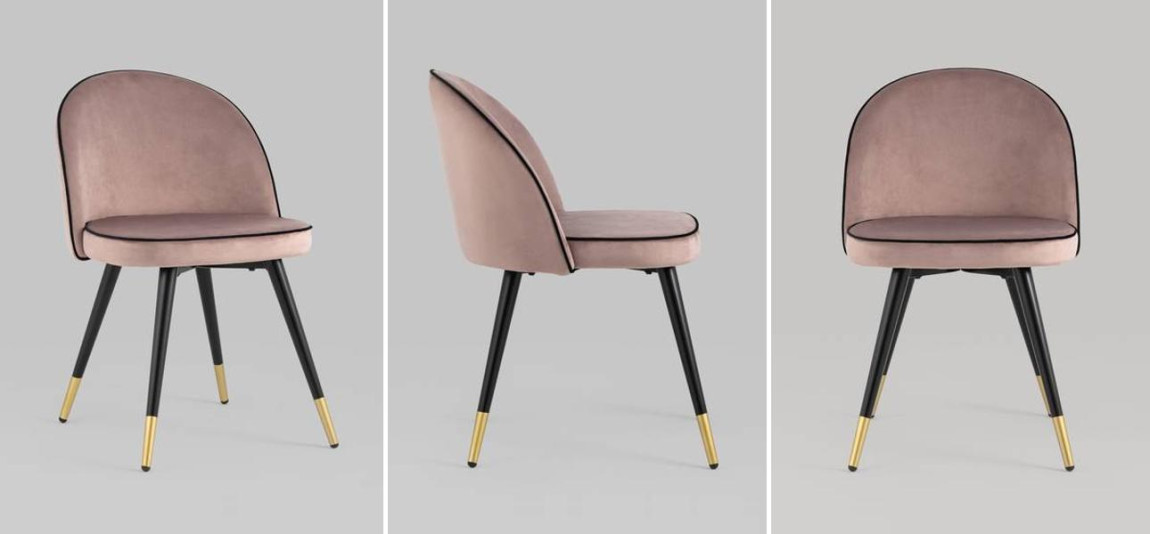 Стул Cooper Chair LUX Пепельно-Розовый Велюр