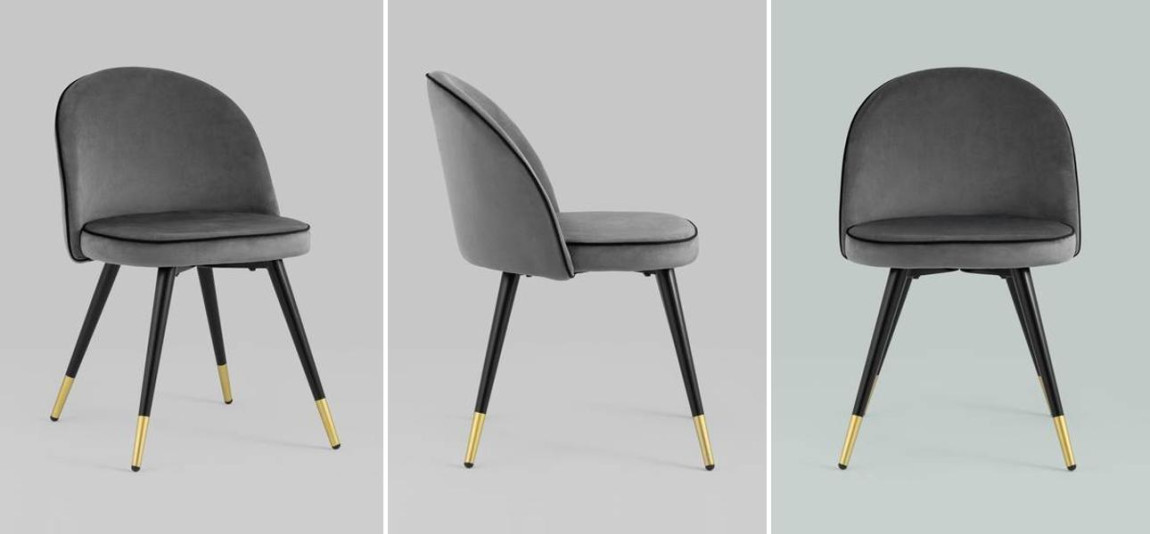 Стул Cooper Chair LUX Серый Велюр