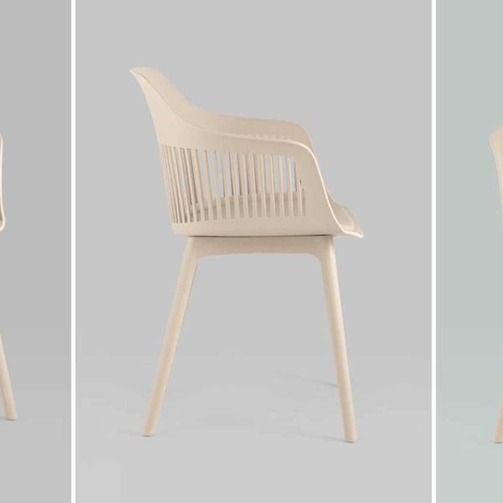 Стул Crocus Chair Бежевый цвет Велюровая подушка