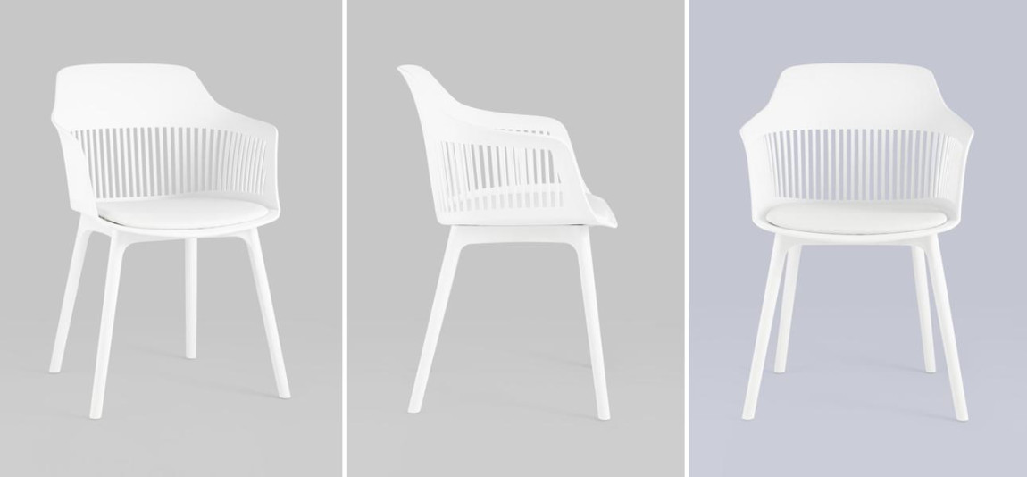 Стул Crocus Chair Белый цвет Подушка эко-кожа