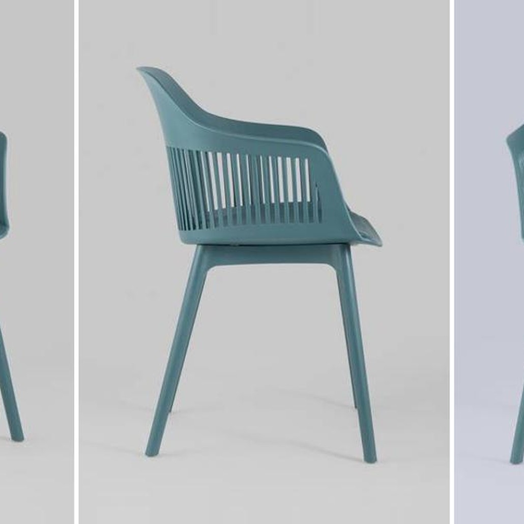 Стул Crocus Chair Бирюзовый цвет Велюровая подушка