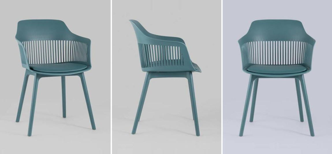 Стул Crocus Chair Бирюзовый цвет Велюровая подушка