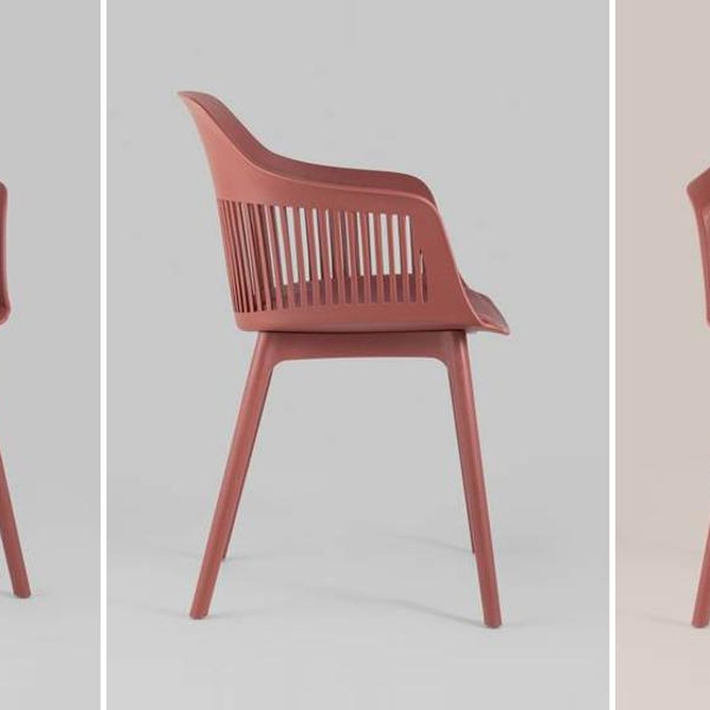 Стул Crocus Chair Терракотовый цвет Подушка эко-кожа
