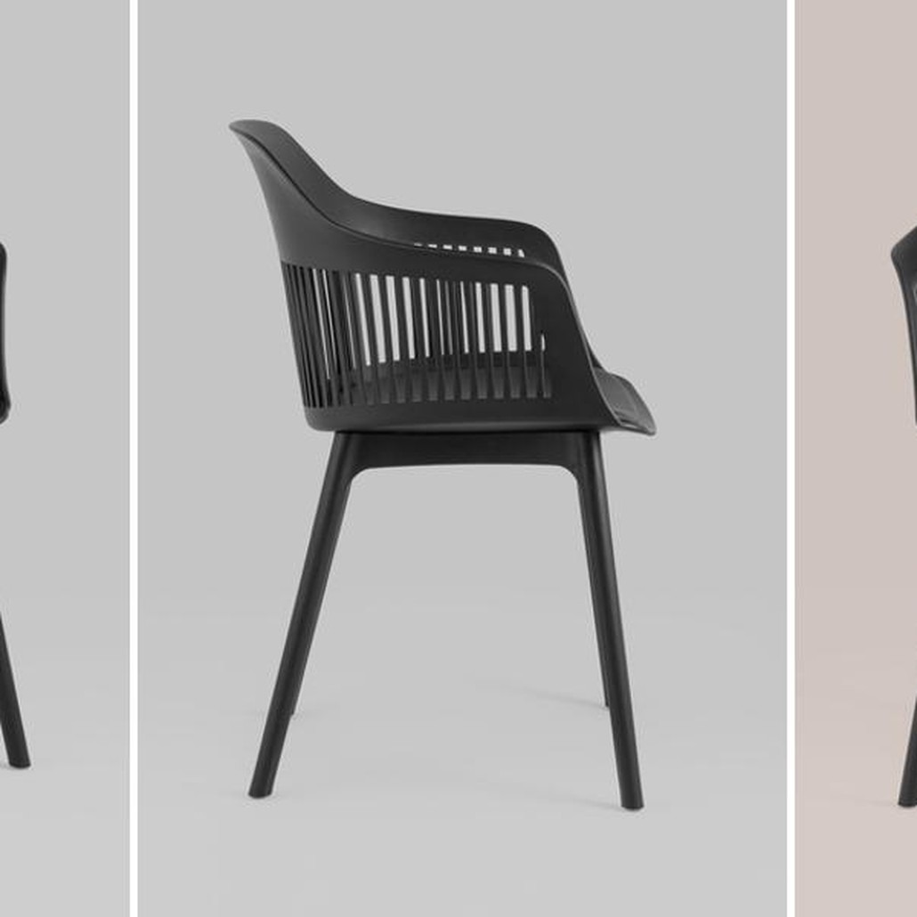 Стул Crocus Chair Черный цвет Велюровая подушка