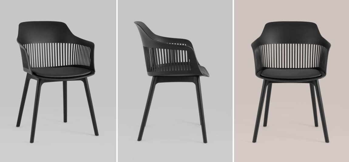 Стул Crocus Chair Черный цвет Велюровая подушка