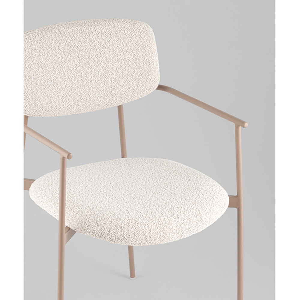 Стул Doe с подклокотниками молочный