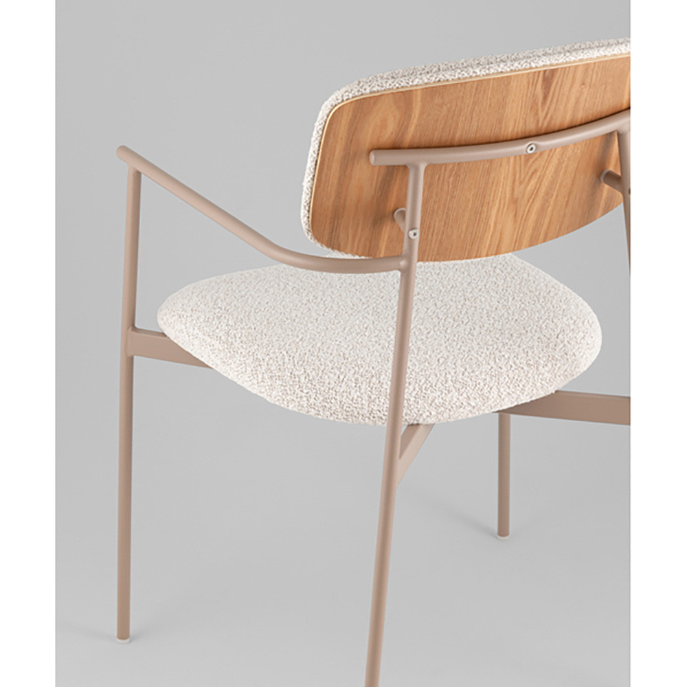 Стул Doe с подклокотниками молочный