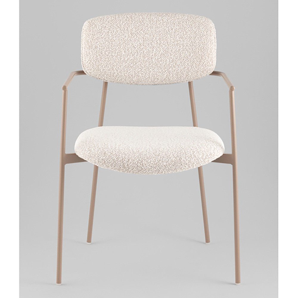 Стул Doe с подклокотниками молочный