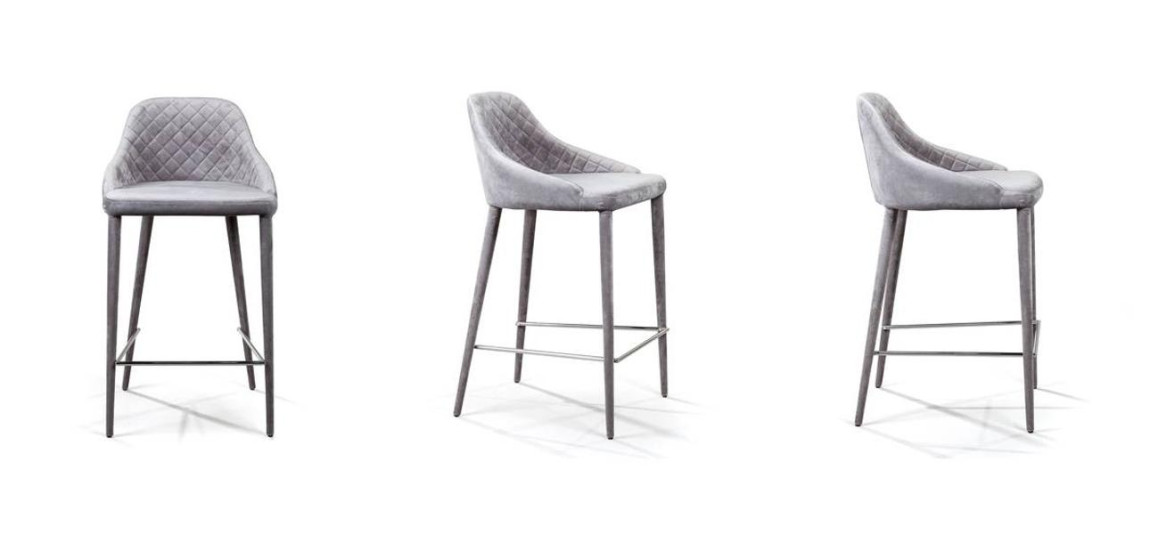Стул Douglas Rhombus Bar stool Серый Велюр