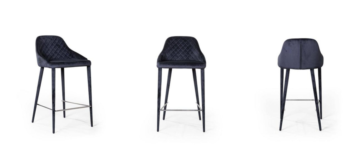 Стул Douglas Rhombus Bar stool Черный Велюр