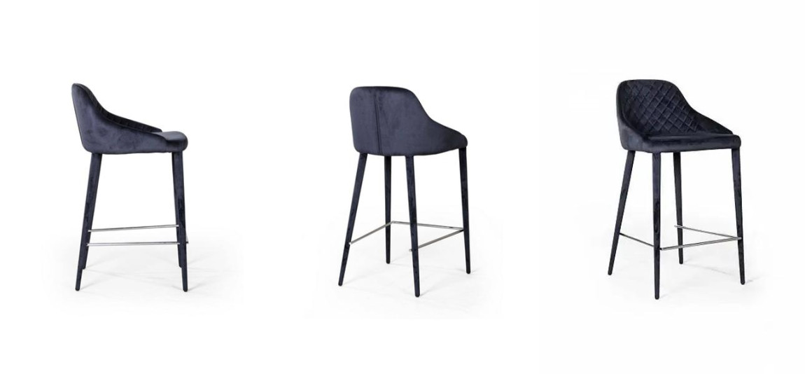 Стул Douglas Rhombus Bar stool Черный Велюр
