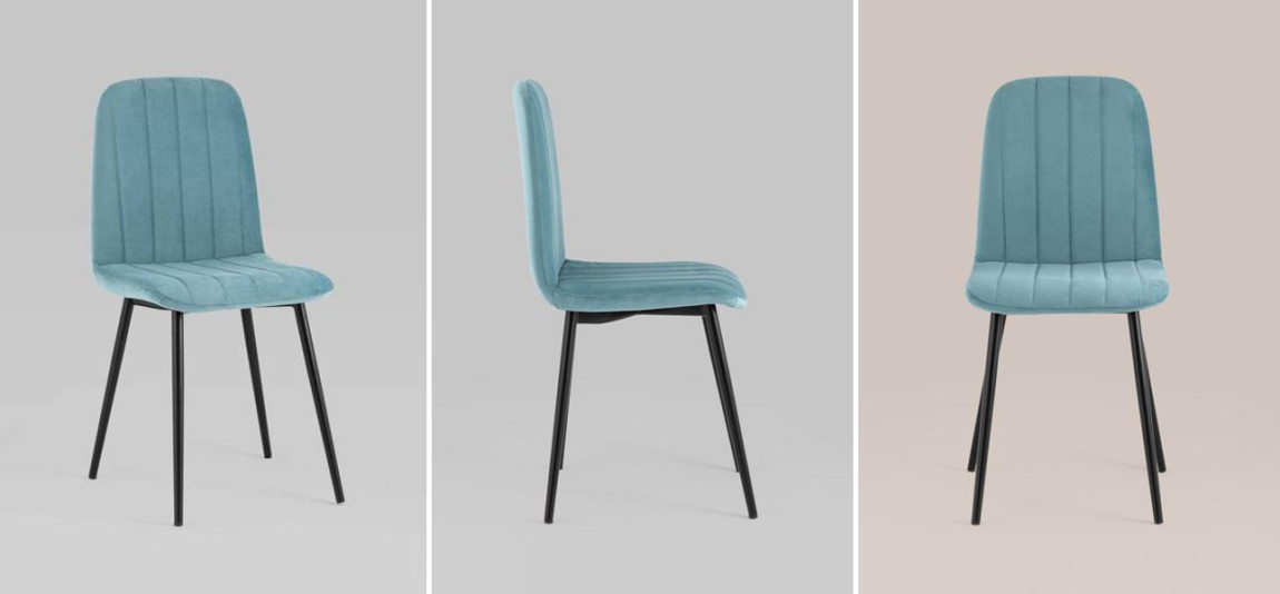 Стул Easy Chair Велюр Голубой цвет