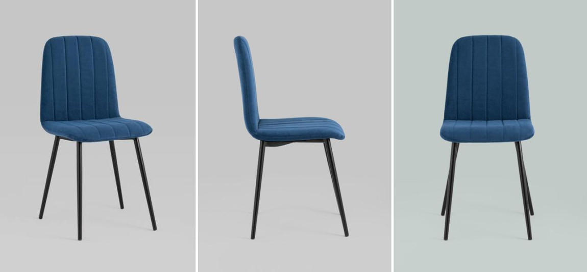 Стул Easy Chair Велюр Синий цвет