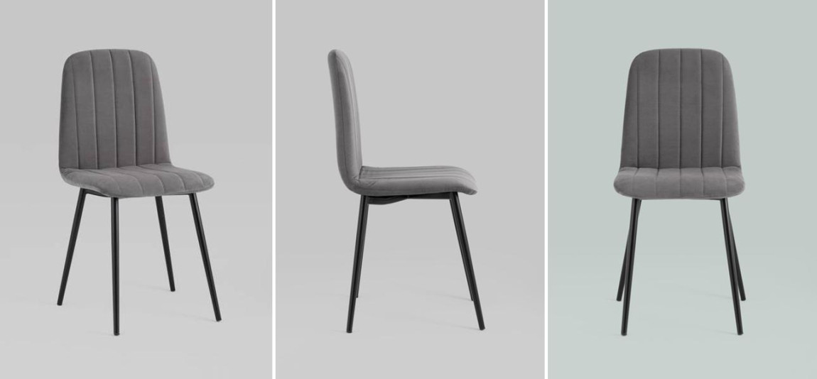 Стул Easy Chair Велюр Темно-Серый цвет