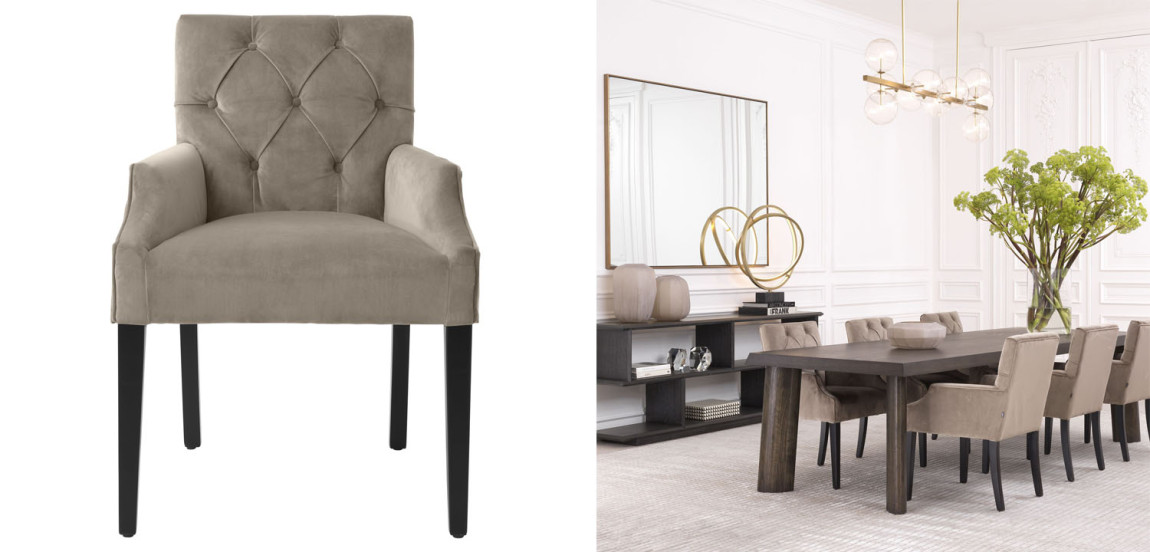 Стул Eichholtz DINING CHAIR ATENA WITH ARM
