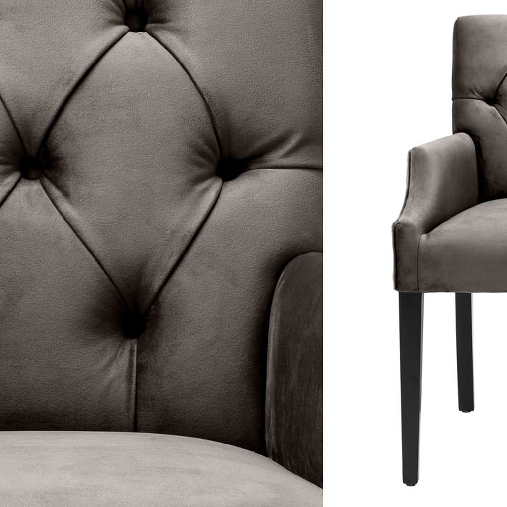Стул Eichholtz DINING CHAIR ATENA WITH ARM dark