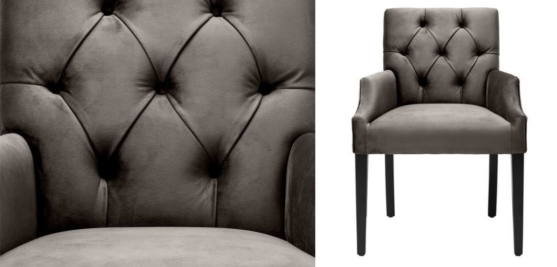 Стул Eichholtz DINING CHAIR ATENA WITH ARM dark