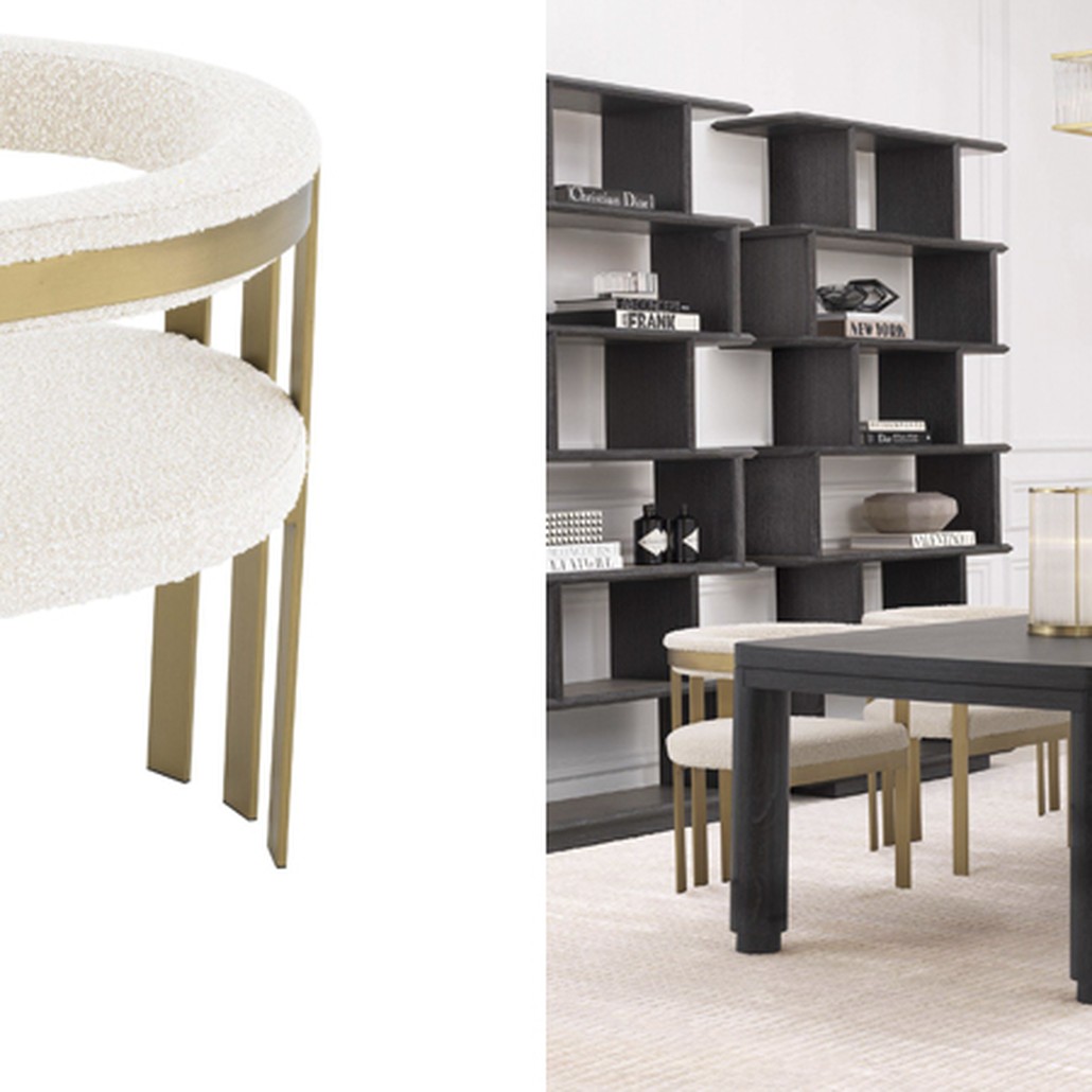 Стул Eichholtz Dining Chair Clubhouse boucle cream