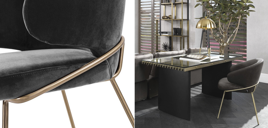 Стул Eichholtz Dining Chair Kinley dark grey