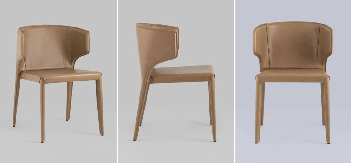 Стул ELBERT CHAIRS Бежевая Экокожа