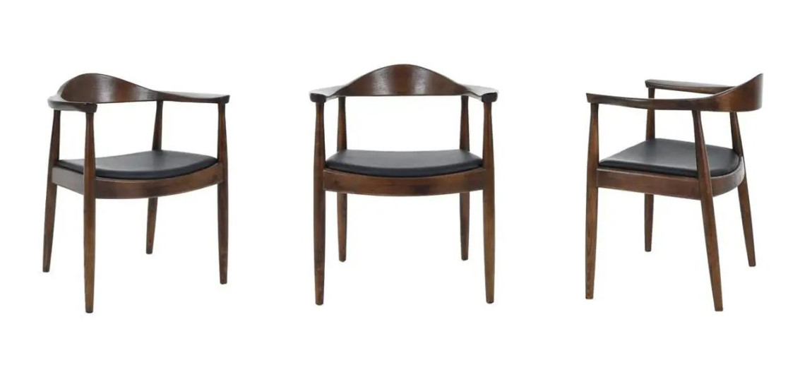 Стул Elbow HANS J.WEGNER с Подлокотником  Темное Дерево