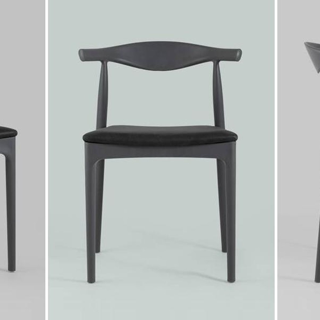 Стул Elbow HANS J.WEGNER с Подлокотником Серый Мягкое Сидение