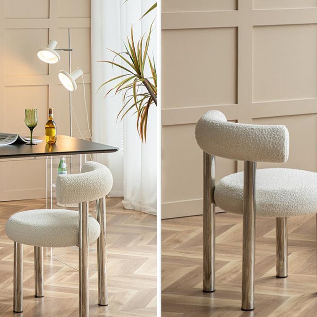 Стул Ellias White Boucle Chair